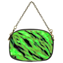 Green  Waves Abstract Series No7 Chain Purse (one Side) by DimitriosArt