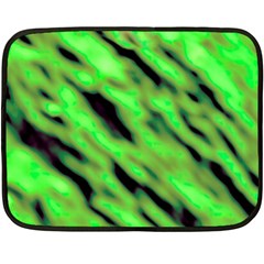 Green  Waves Abstract Series No7 Fleece Blanket (mini) by DimitriosArt