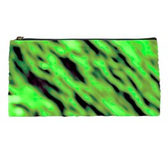 Green  Waves Abstract Series No7 Pencil Case by DimitriosArt