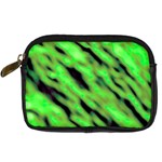 Green  Waves Abstract Series No7 Digital Camera Leather Case Front