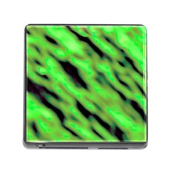 Green  Waves Abstract Series No7 Memory Card Reader (square 5 Slot)