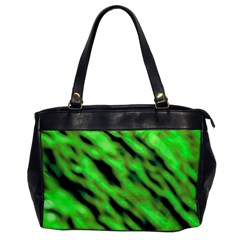 Green  Waves Abstract Series No7 Oversize Office Handbag by DimitriosArt