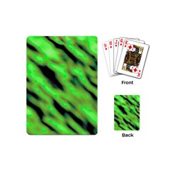 Green  Waves Abstract Series No7 Playing Cards Single Design (mini) by DimitriosArt