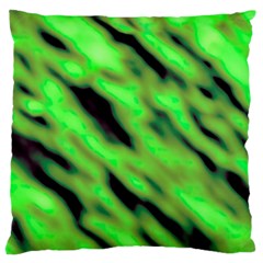 Green  Waves Abstract Series No7 Standard Flano Cushion Case (one Side) by DimitriosArt