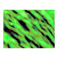 Green  Waves Abstract Series No7 Double Sided Flano Blanket (mini)  by DimitriosArt