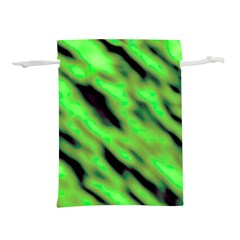 Green  Waves Abstract Series No7 Lightweight Drawstring Pouch (l) by DimitriosArt