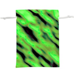 Green  Waves Abstract Series No7  Lightweight Drawstring Pouch (xl)