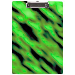 Green  Waves Abstract Series No7 A4 Clipboard by DimitriosArt