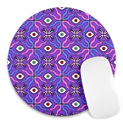 Abstract Illustration With Eyes Round Mousepads by SychEva