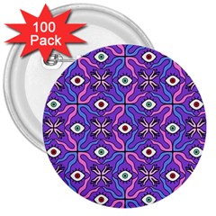 Abstract Illustration With Eyes 3  Buttons (100 Pack)  by SychEva