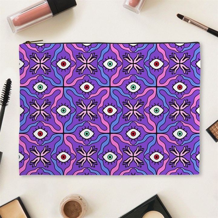 Abstract Illustration With Eyes Cosmetic Bag (XL)