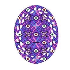 Abstract Illustration With Eyes Oval Filigree Ornament (two Sides) by SychEva