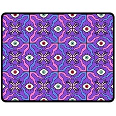 Abstract Illustration With Eyes Double Sided Fleece Blanket (medium)  by SychEva