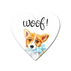 Welsh Corgi Pembrock With A Blue Bow Heart Magnet by ladynatali