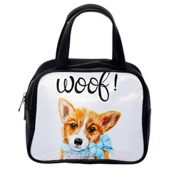 Welsh Corgi Pembrock With A Blue Bow Classic Handbag (one Side) by ladynatali