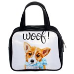 Welsh Corgi Pembrock with a blue bow Classic Handbag (Two Sides) Front