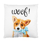 Welsh Corgi Pembrock with a blue bow Standard Cushion Case (One Side) Front