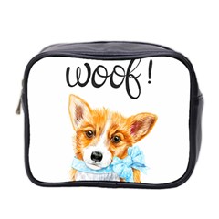 Welsh Corgi Pembrock With A Blue Bow Mini Toiletries Bag (two Sides) by ladynatali