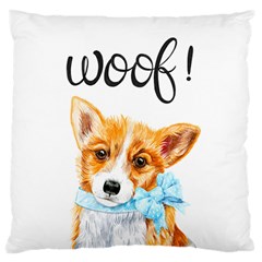 Welsh Corgi Pembrock With A Blue Bow Standard Flano Cushion Case (one Side) by ladynatali