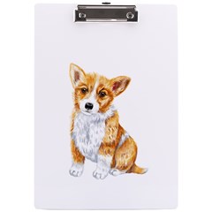 Welsh Corgi Pembrock With A Blue Bow A4 Clipboard by ladynatali