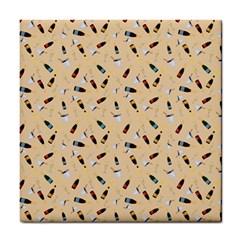 Festive Champagne Tile Coaster by SychEva