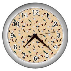 Festive Champagne Wall Clock (silver) by SychEva