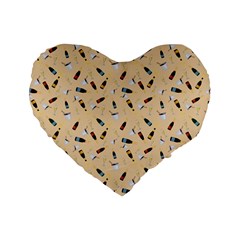 Festive Champagne Standard 16  Premium Heart Shape Cushions by SychEva