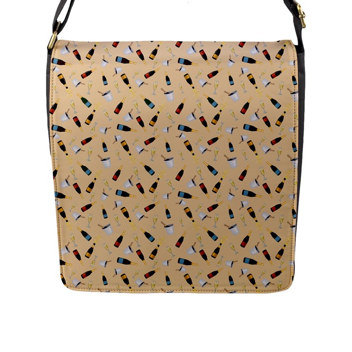 Festive Champagne Flap Closure Messenger Bag (L)