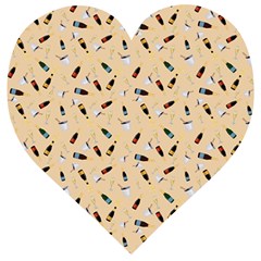 Festive Champagne Wooden Puzzle Heart by SychEva