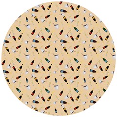 Festive Champagne Wooden Puzzle Round by SychEva