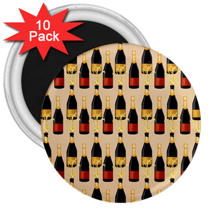 Champagne For The Holiday 3  Magnets (10 pack) 