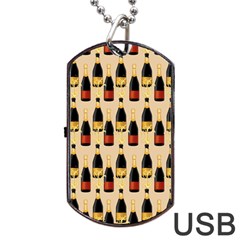 Champagne For The Holiday Dog Tag Usb Flash (one Side) by SychEva