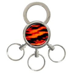 Red  Waves Abstract Series No13 3-ring Key Chain by DimitriosArt