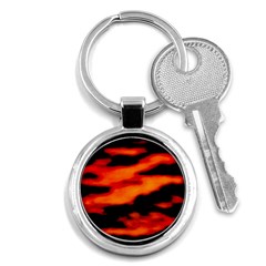 Red  Waves Abstract Series No13 Key Chain (round) by DimitriosArt