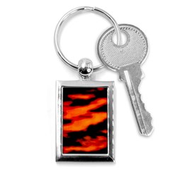 Red  Waves Abstract Series No13 Key Chain (rectangle) by DimitriosArt