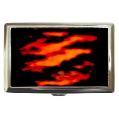 Red  Waves Abstract Series No13 Cigarette Money Case by DimitriosArt