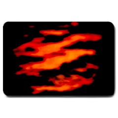 Red  Waves Abstract Series No13 Large Doormat  by DimitriosArt