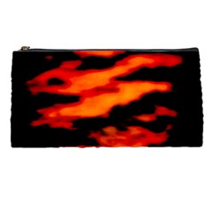 Red  Waves Abstract Series No13 Pencil Case by DimitriosArt