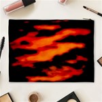 Red  Waves Abstract Series No13 Cosmetic Bag (XL) Back