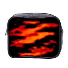 Red  Waves Abstract Series No13 Mini Toiletries Bag (two Sides) by DimitriosArt