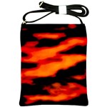 Red  Waves Abstract Series No13 Shoulder Sling Bag Front