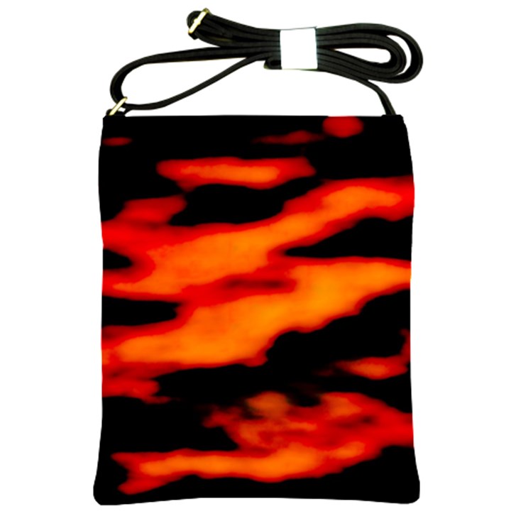 Red  Waves Abstract Series No13 Shoulder Sling Bag