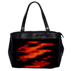 Red  Waves Abstract Series No13 Oversize Office Handbag by DimitriosArt