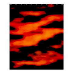 Red  Waves Abstract Series No13 Shower Curtain 60  X 72  (medium)  by DimitriosArt