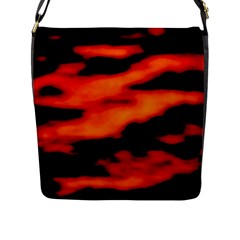 Red  Waves Abstract Series No13 Flap Closure Messenger Bag (l) by DimitriosArt