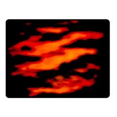 Red  Waves Abstract Series No13 Double Sided Fleece Blanket (small)  by DimitriosArt