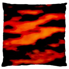 Red  Waves Abstract Series No13 Standard Flano Cushion Case (one Side) by DimitriosArt