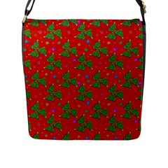 Christmas Trees Flap Closure Messenger Bag (l) by SychEva