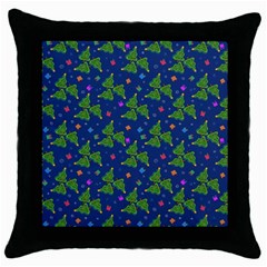 Christmas Trees Throw Pillow Case (black) by SychEva