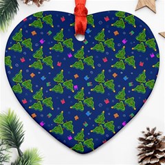 Christmas Trees Heart Ornament (two Sides) by SychEva